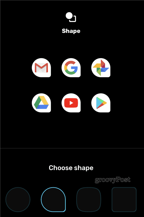 Google Pixel stílus menü ikonja