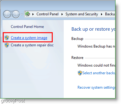 Windows 7: hozzon létre egy rendszerkép-linket