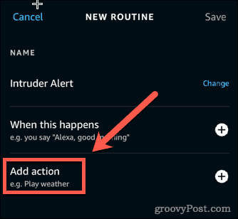 Alexa add action