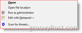 Adja hozzá a Futtatás különféle felhasználókként elemet a Windows Intéző helyi menüjéhez a Vista és a Server 2008:: groovyPost.com webhelyhez