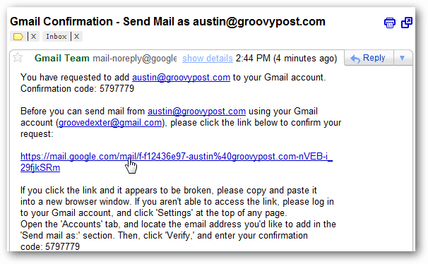 gmail beérkező levelek - ellenőrző e-mail