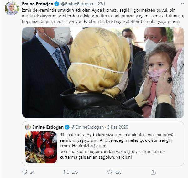 Az Ayda megosztása Erdoğan first lady-től!