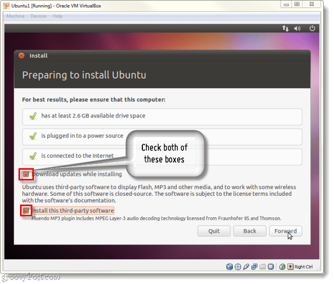 töltse le a frissítéseket és telepítse a harmadik féltől származó szoftvereket az ubuntu telepítésére