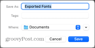 mac exportált betűtípusok helye