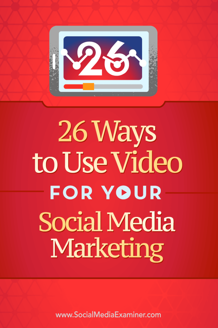 26 módszer a videó felhasználására a közösségi média marketingjéhez: Social Media Examiner