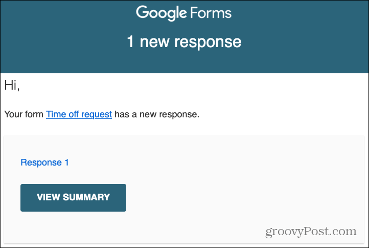 A Google Forms Responses e-mailes értesítés
