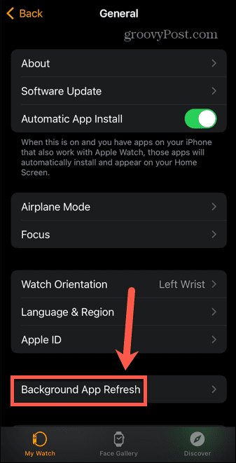 Apple Watch háttér alkalmazás frissítése