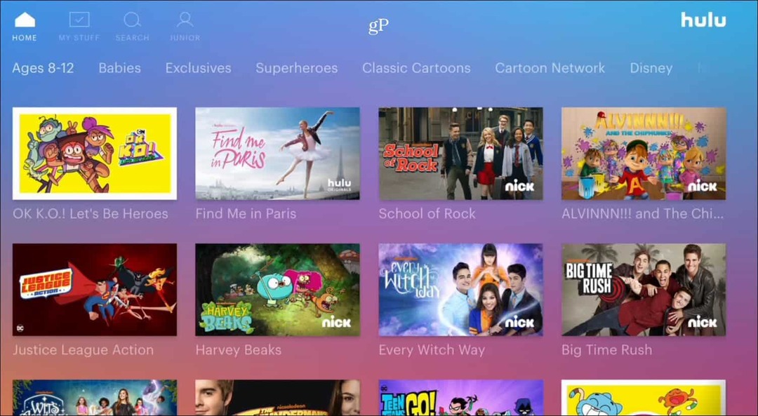 Hulu Kids profil Apple TV
