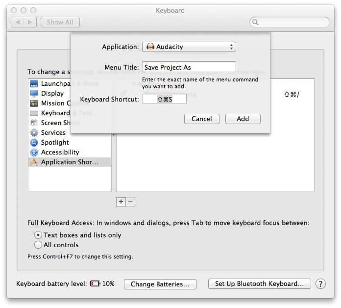 Hogyan hozhat létre billentyűparancsot bármilyen Mac OS X programban