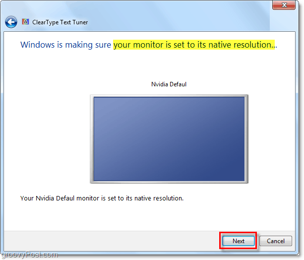 győződjön meg arról, hogy a Windows 7 monitor natív felbontásba van-e állítva