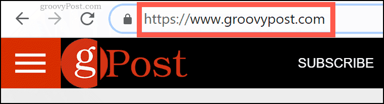 A groovyPost.com domain név a Chrome URL-sávjában
