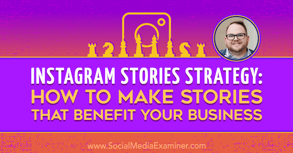 Az Instagram történetek stratégiája: Hogyan készítsünk olyan üzleti történeteket elősegítő történeteket, amelyek Tyler J. betekintését mutatják be McCall a Social Media Marketing Podcaston.