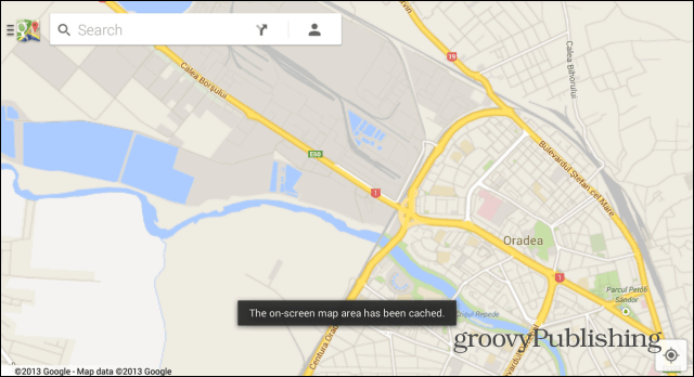 A Google Maps Android térkép offline használatra mentve