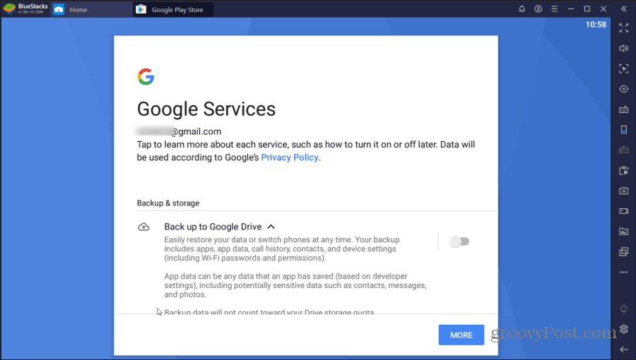 bluestacks google szolgáltatások