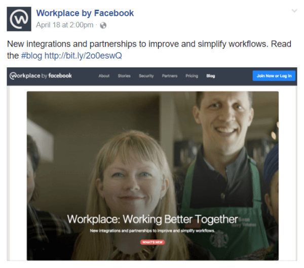A Facebook több új integrációt és partnerséget jelentett be a Workplace by Facebook csapat kommunikációs eszközén belül.