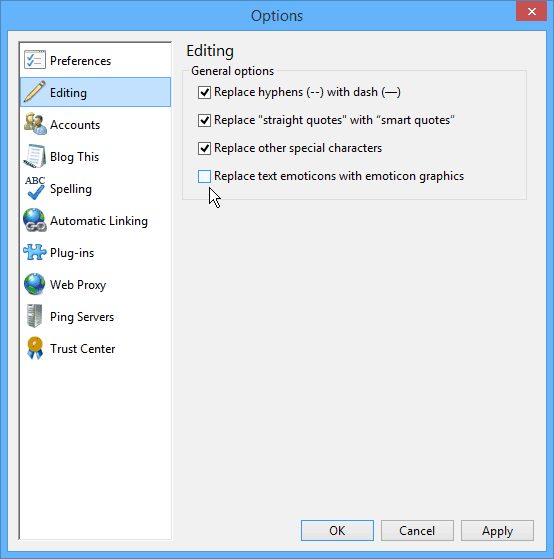 A Windows Live Writer szerkesztése
