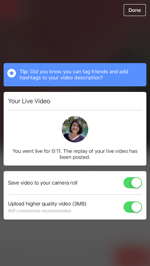 facebook profil élő videó lehetőség videó mentésére