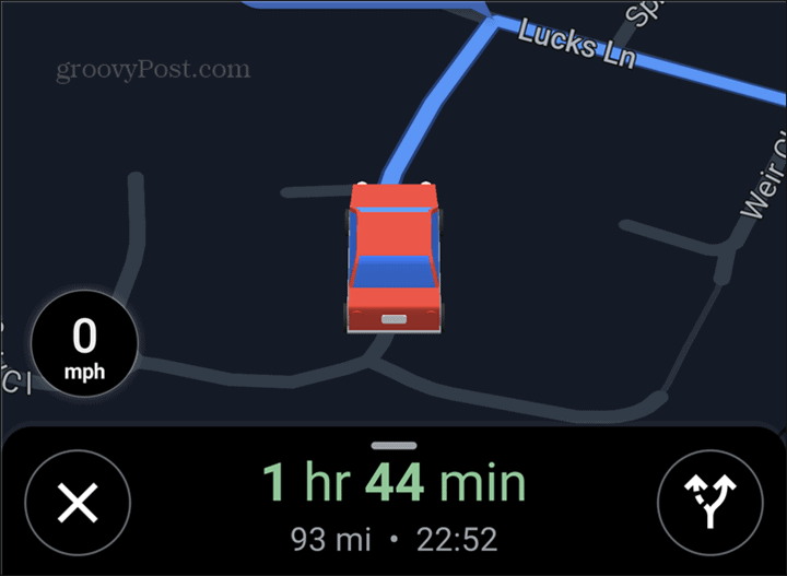 A Google Maps autószimbóluma piros