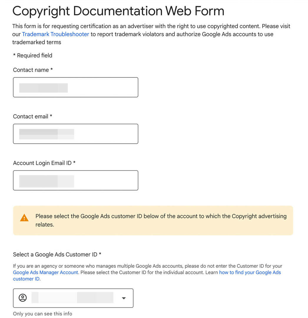 hirdetési-kampányok-hogyan kell-használni a közösségi bizonyítást a youtube-hirdetésekben-copyright-documentation-web-form-example-17