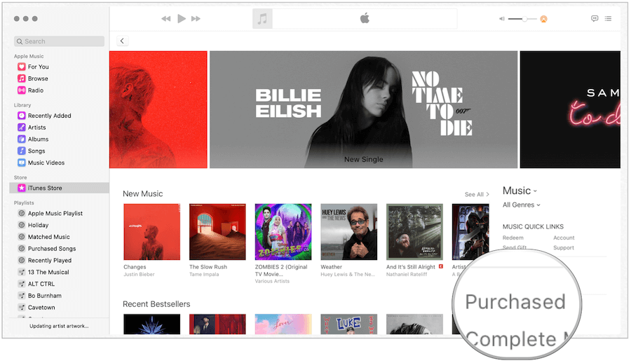 A Mac-en vásárolt iTunes