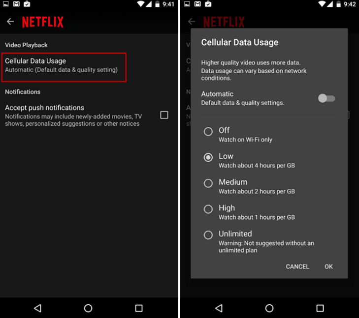 Korlátozza a Netflix adatfelhasználását Android vagy iPhone készüléken a felesleges díjak elkerülése érdekében