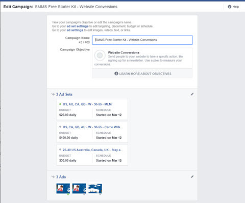 facebook ads manager tömeges szerkesztés