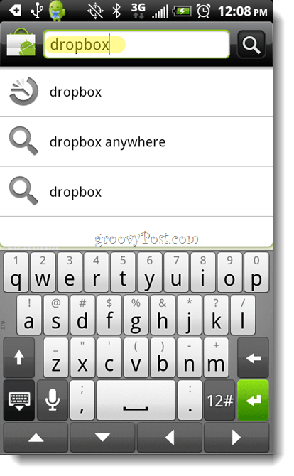 Android Dropbox kereső alkalmazás
