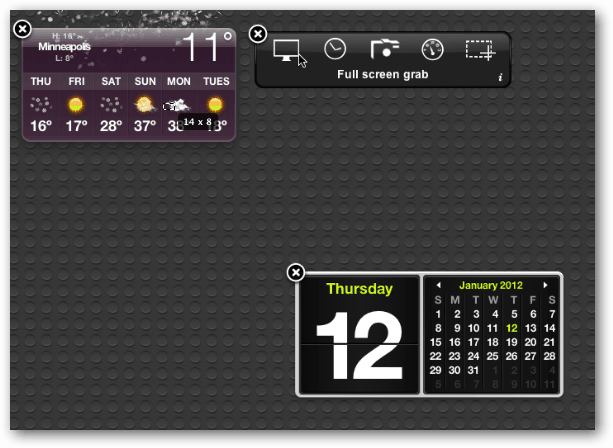 Irányítópult naptár OS X