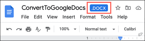 Word fájl a Google Dokumentumokban