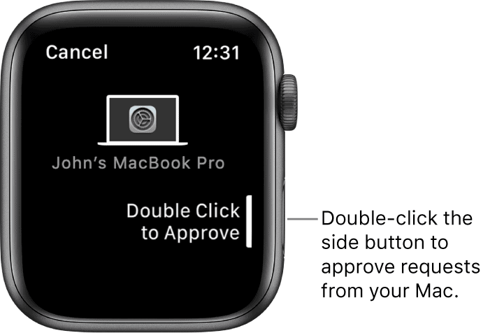 Az Apple Watch jóváhagyási kérelem Mac-en