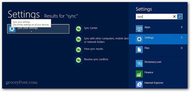 A Windows 8 szinkronizálási szolgáltatás kezelése