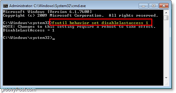 Windows 7 képernyőképe - a beállítás letiltása