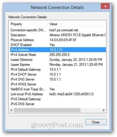 Windows 8 médiahozzáférés-vezérlő (MAC) cím
