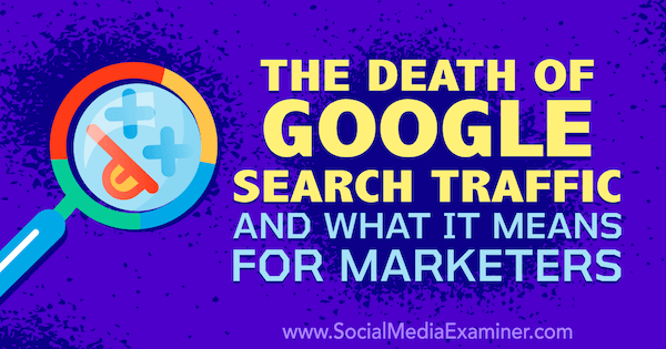 A Google keresési forgalmának halála és mit jelent a marketingesek számára Michael Stelzner, a Social Media Examiner alapítójának gondolataival.