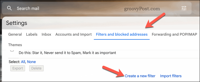 Hozzon létre egy Gmail-szűrőt