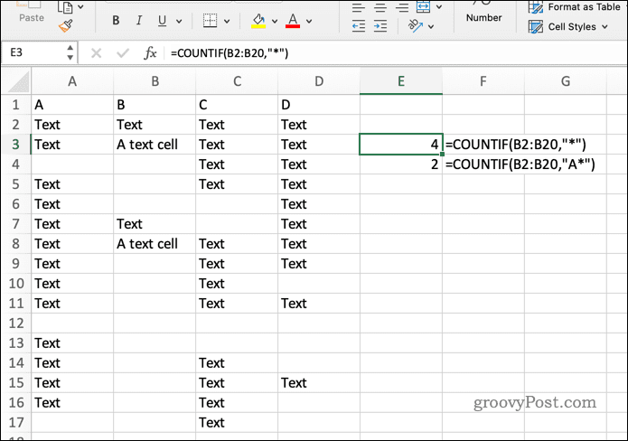 COUNITF képlet Excelben