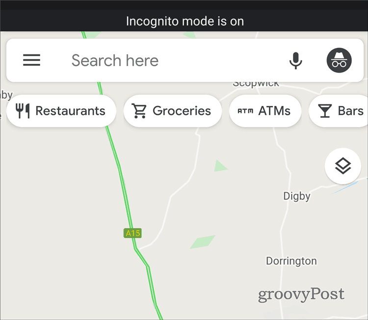 A Google Maps Incognito webhelyen