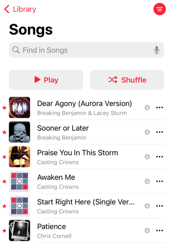 Kedvenc dalok az Apple Musicban