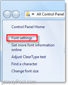 módosítsa a betűkészlet beállításait a Windows 7 rendszerben 
