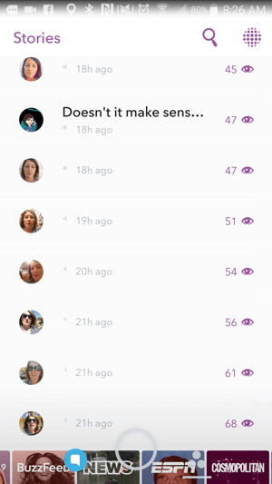 snapchat történetek időtartama