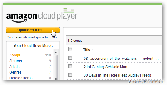 Az Amazon Cloud Player töltse fel zenéjét