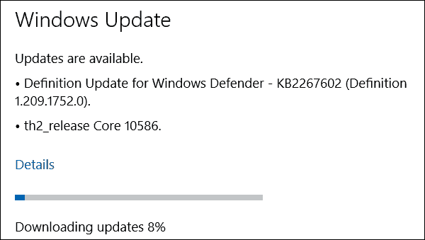 A Windows 10 PC Preview Build 10586 most elérhető
