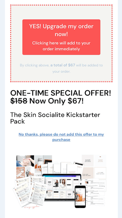 példa egy instagram eladásra, amely 67 dolláros ajánlatot kínál kickstarter csomagjukért
