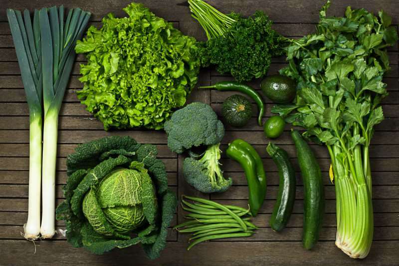 A zöld a zöldségeket és az egészséget szimbolizálja