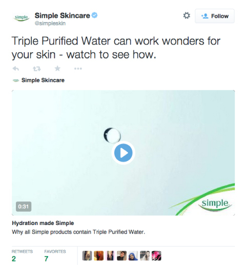 egyszerű bőrápoló twitter videó termék promóció