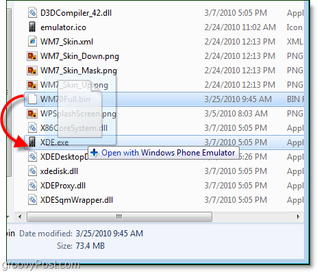 nyissa meg a WM70Full.bin fájlt az XDE.exe segítségével