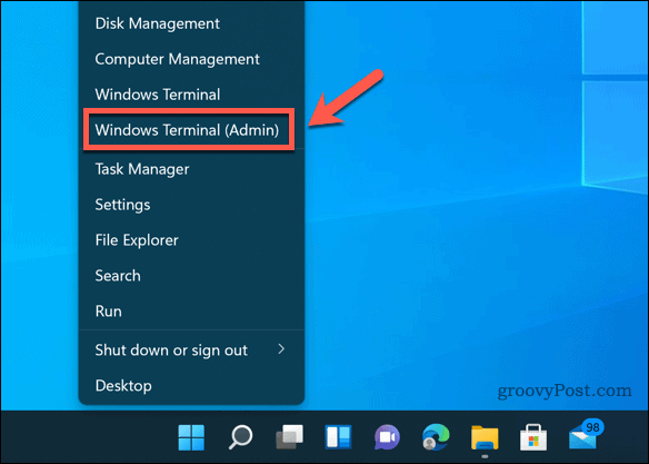 A Windows terminál megnyitása a Windows 11 rendszeren