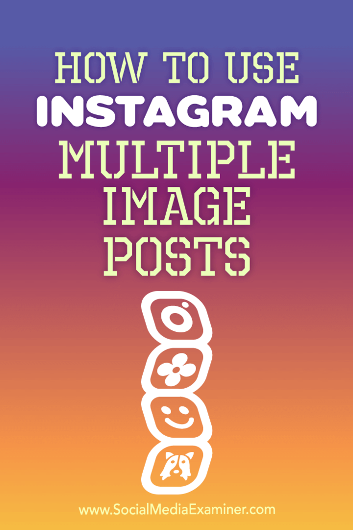 Ana Gotter Instagram több képbejegyzésének használata a közösségi média vizsgáztatóján.