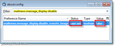 módosítsa a mailnews.message_display.disable_remote_image beállítást hamisra a távoli tartalom előugró ablakok letiltásához a thunderbird 3 programban