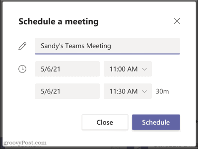 Hozzon létre egy értekezletet a Microsoft Teams szolgáltatásban későbbre